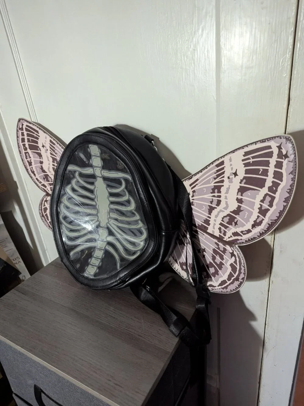 Persephone Ita Bag - skeleton moth wing bag by pocketbean - pocket egg